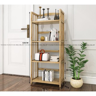 KỆ SÁCH 4 TẦNG GỖ CAO SU