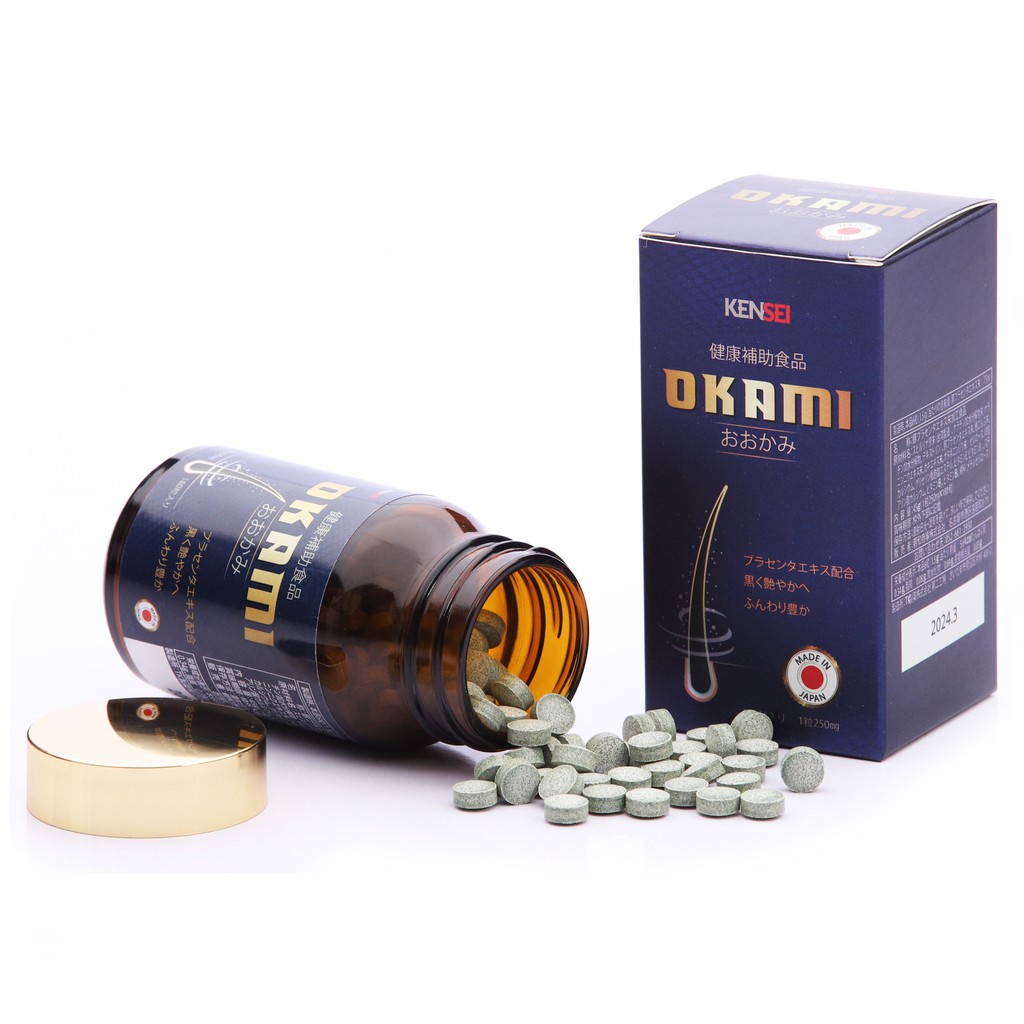 Viên uống giảm rụng và mọc tóc Okami - 180 viên