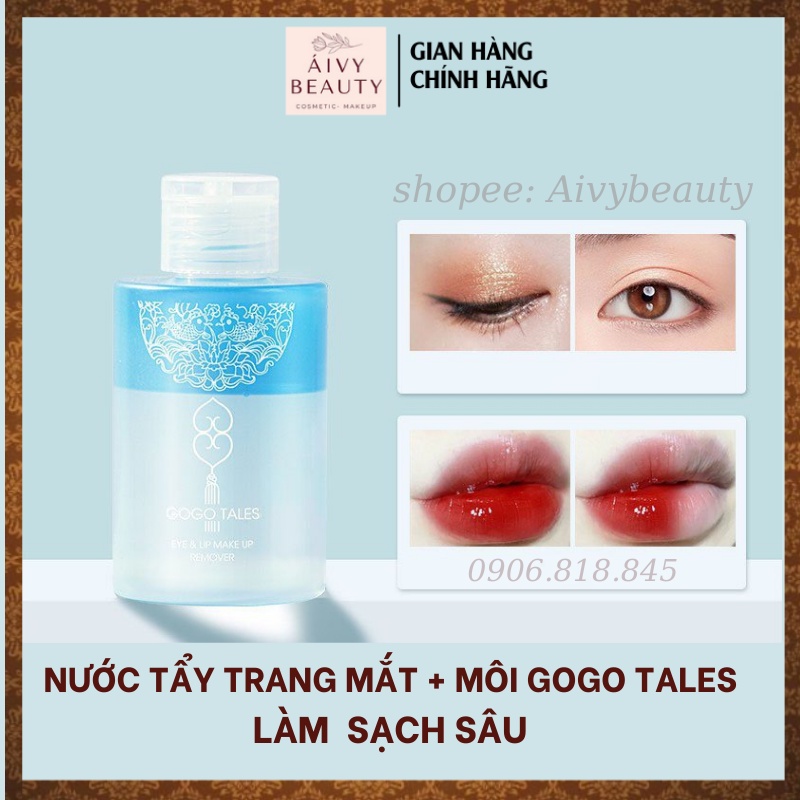 Nước Tẩy Trang Mắt Môi Làm Sạch Sâu GOGO TALES Eye Lip Makeup Remover 120g GT273   - GOGOTALES