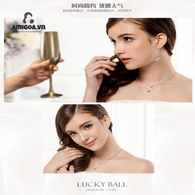 Vòng cổ Hai Lớp Đính Hạt Đơn Giản Cho Nữ