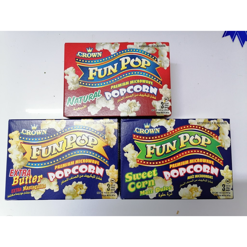 [Hộp 297g - Sweet] Bắp nổ (Bỏng ngô) vị Ngọt [USA] CROWN Premium Microwave Popcorn (tgc-hk)