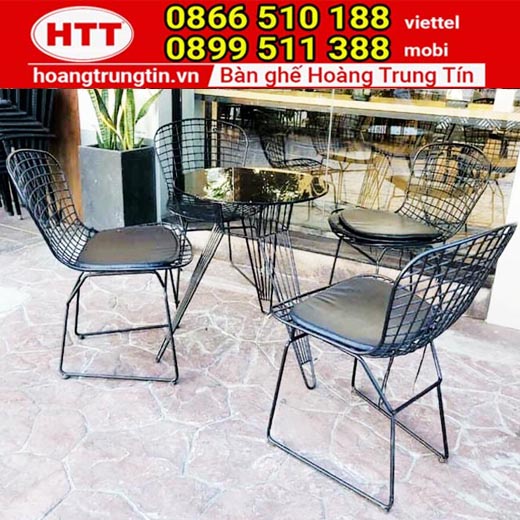 Bàn ghế cafe ngoài trời trang trí cho sân vườn, ban công nhà đẹp, giá rẻ - Nội thất Hoàng Trung Tín - GSHTT029