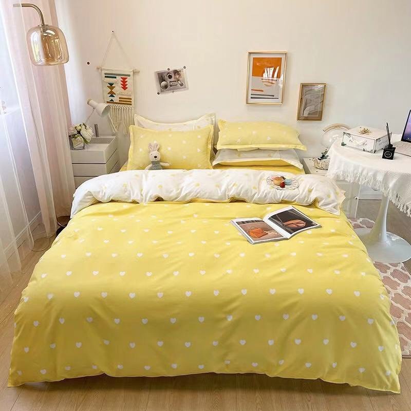 Trọn Bộ 4 món chăn ga gối Cotton poly hàn quốc _nhập khẩu loại 1_dầy dặn đủ kích thước miễn phí bo chun