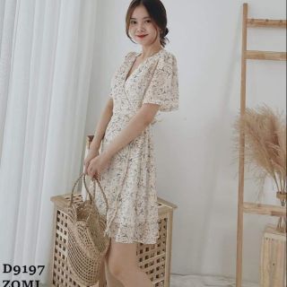 ĐẦM HOA CỔ V ĐẮP CHÉO combo khách đặt