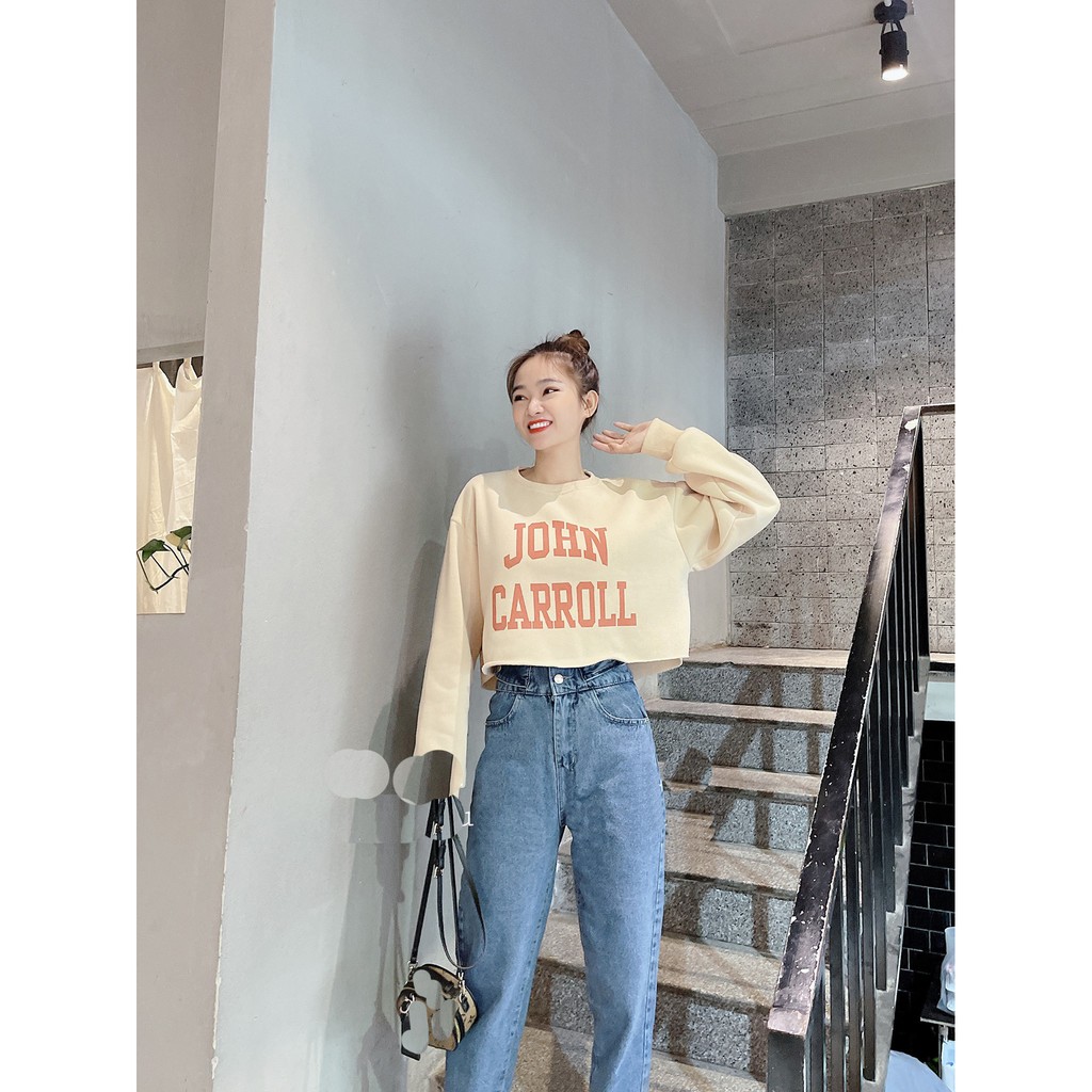 QUẦN BAGGY JEAN NỮ LƯNG CAO 2 NÚT VẠT TO MÀU XANH ĐẬM CAO CẤP NITI2 ĐỦ SIZE S, M, L CUỐN HÚT, MÁT MẺ, PHONG CÁCH HOT HIT