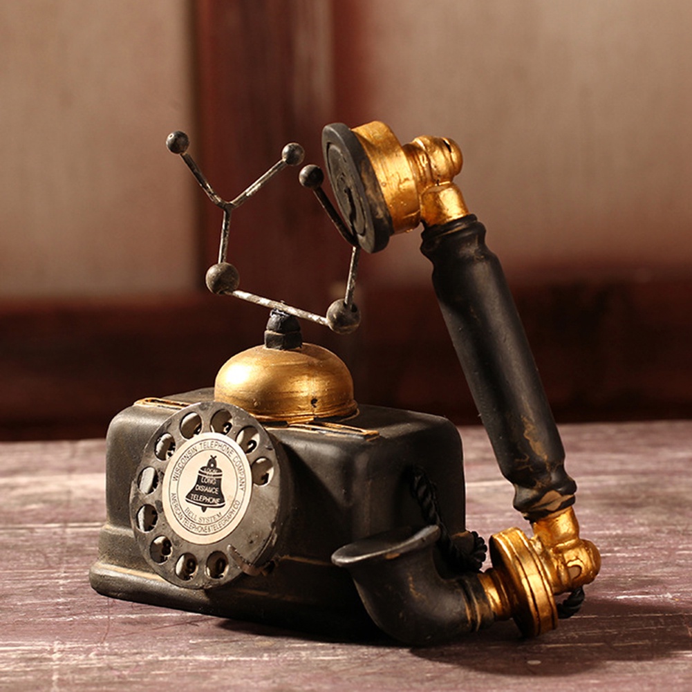 Mô hình điện thoại bàn cổ điển bằng nhựa resin trang trí nhà cửa/quán bar