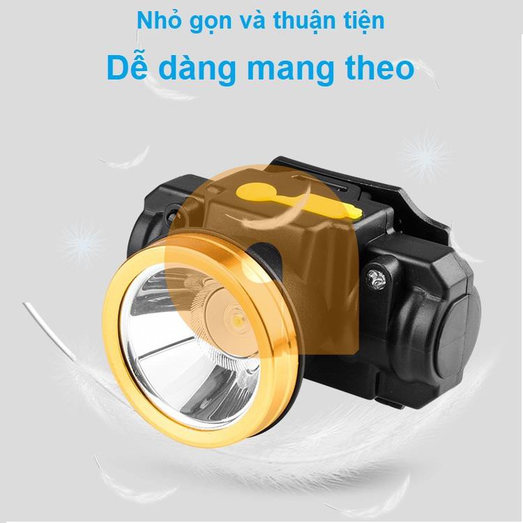 Đèn pin đội đầu bật tắt thông minh mắt Led siêu sáng (pin li-ion + sạc)