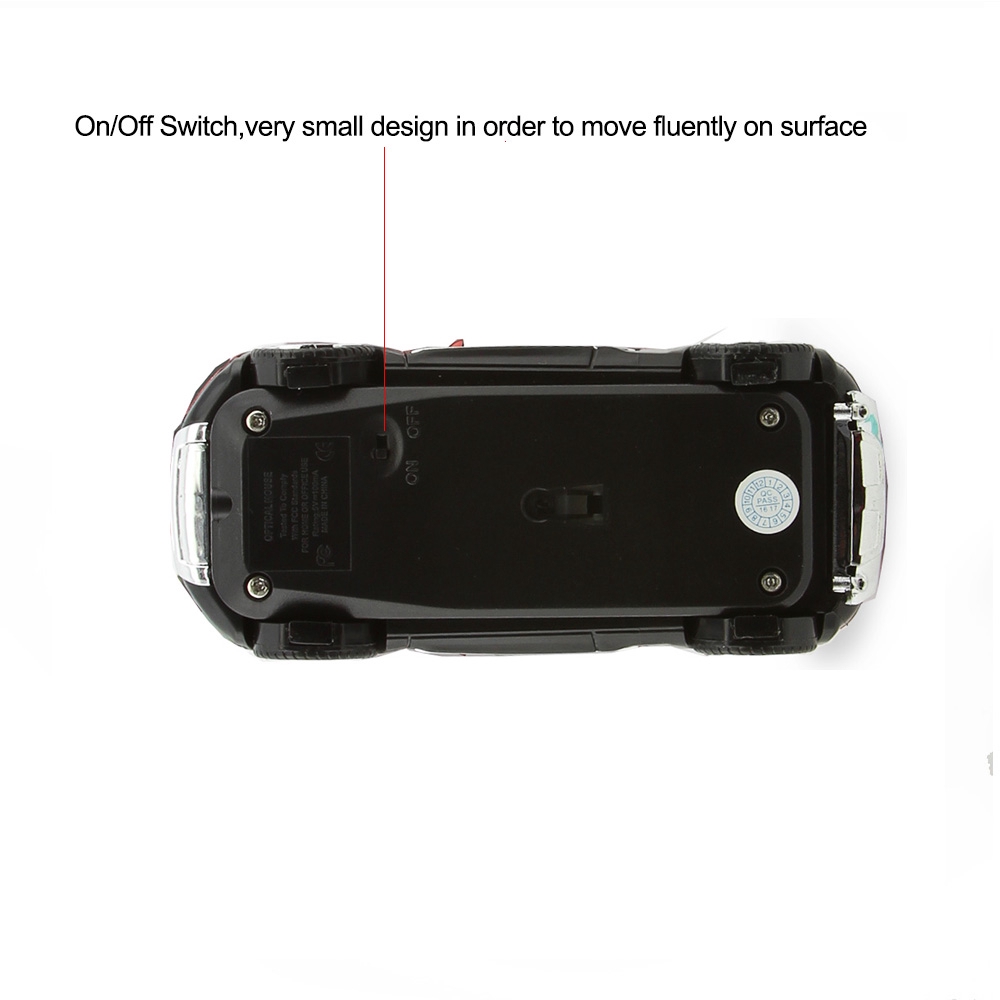 JVZODN  Chuột Quang Không Dây 2.4G Hình Xe Đua / Xe Hơi 3D Độc Đáo Cho PC Laptop