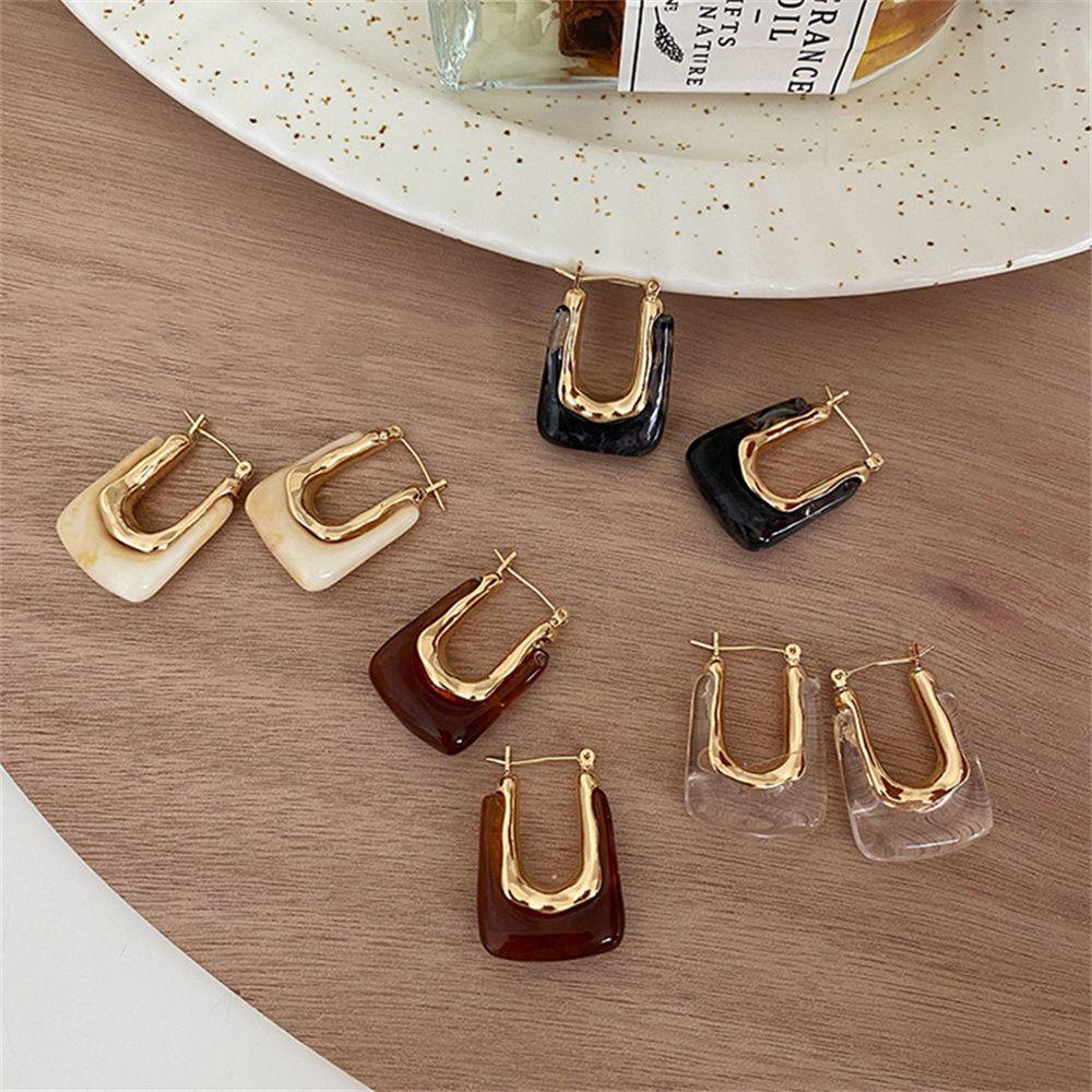 Khuyên Tai Acrylic Hình Chữ U Thời Trang Dự Tiệc