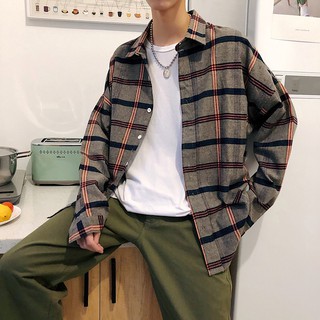 (RẺ VÔ ĐỊCH) Áo khoác sơ mi ca rô oversize