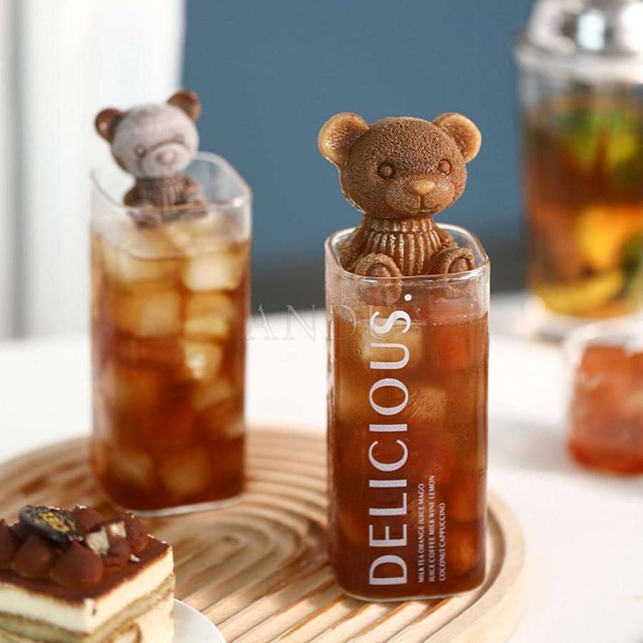 Khuôn Silicone Làm Đá/Kem/Chocolate Hình Gấu Teddy 3D An Toàn Hình Dạng Đáng Yêu, Phù Hợp Nhất Cho Đồ Uống