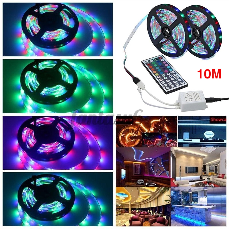 【HOT】3/5/10M Waterproof 3528 SMD LED Strip Light RGB Color Changing IR Remote Control