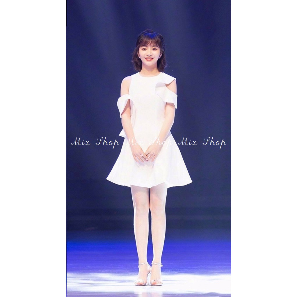 ĐẦM VÁY NỮ DỰ TIỆC VẠT BÈO LỆCH VAI VẢI UMI CÓ NHIỀU MÀU DỄ THƯƠNG | BigBuy360 - bigbuy360.vn