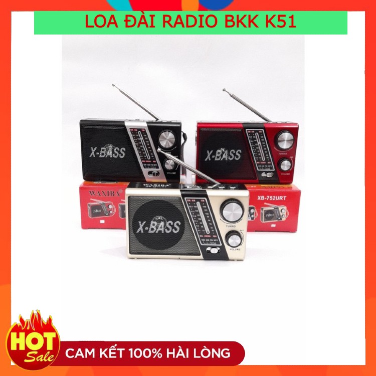 Loa Đài Radio WAXIBA XB-752 ⚡FREE SHIP⚡ Chạy USB , Thẻ Nhớ , Kiêm Đèn Pin . Bắt Sóng Cực Tốt , Loa To , Dễ Sử Dụng