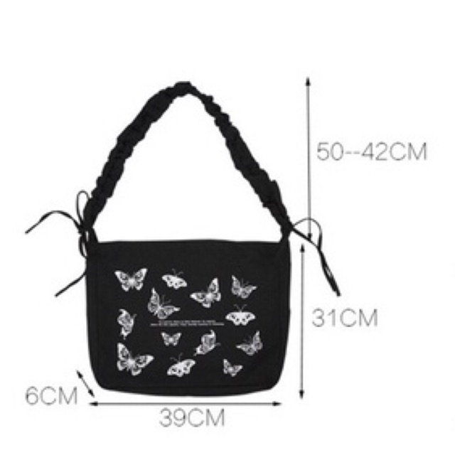 Túi đeo chéo rút quai hình bướm buffterfly unisex cực ngầu (có sẵn, hình thật)