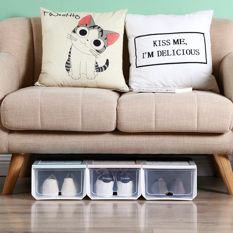 Set 4/6 Hộp Nhựa Trong Suốt Đựng Giày Dép Tiện Dụng