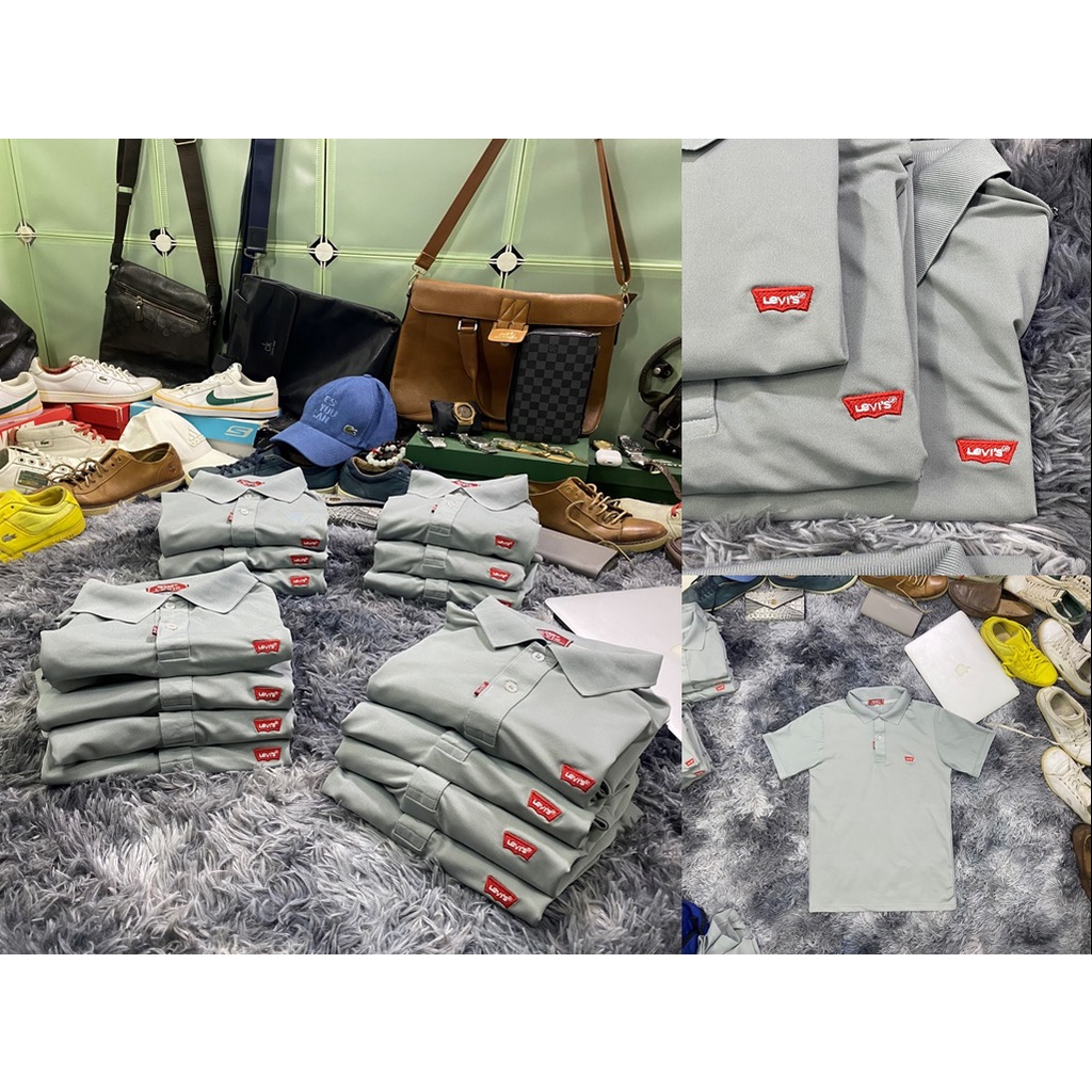 Levis USA áo thun polo nam tay ngắn cổ bẻ vải cá sấu Lacoste co giãn 4 chiều cao cấp dệt bo vi tính form slim fit