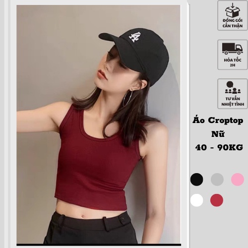 50-90kg Áo Crotop thun Bozip thoáng mát co giãn kiểu dáng ôm gọn quyến rũ 5 màu | BigBuy360 - bigbuy360.vn