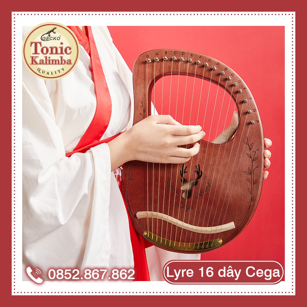 [LYRE 16 DÂY CEGA TRÒN] Đàn hạc cầm tay LYRE HARP CEGA-IM023 đày đủ phụ kiện 16 DÂY Âm vang phím chuẩn