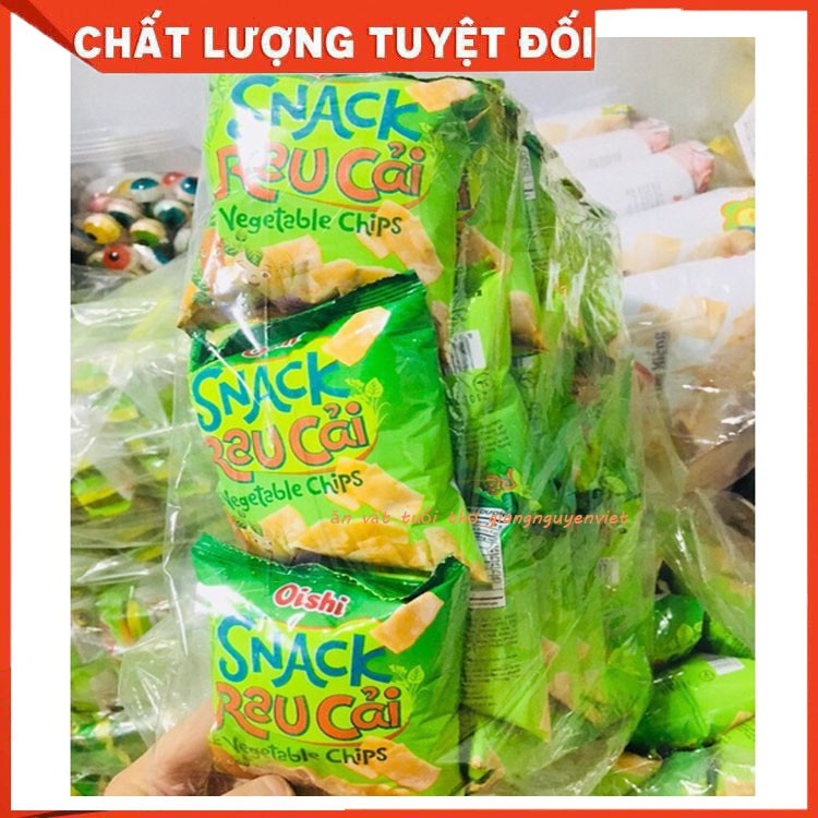 Bịch 20 gói Bim bim Snack Rau Caỉ Vegetable chipS 8g/gói date mới chuẩn vị rau cải tuổi thơ