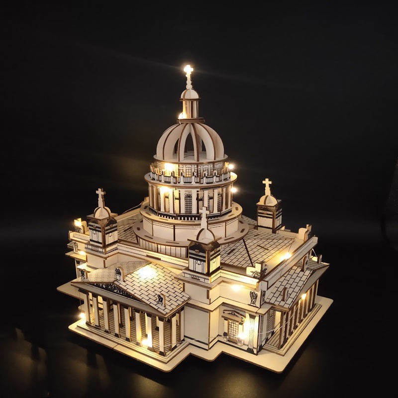 Đồ chơi lắp ráp gỗ 3D Mô hình Nhà thờ chính tòa Thánh Isaac Laser LC-GP248