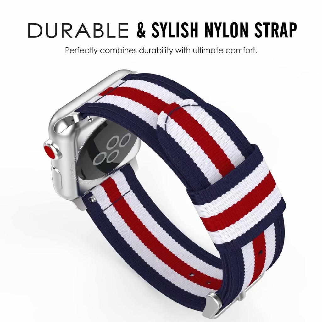 Dây Đeo Đồng Hồ Bằng Vải Nylon Cho Apple Watch 41 / 40 / 38mm 49 / 45 / 44 / 42mm Series Ultra / 8 / 7 / SE / 6 / 5 / 4 / 3 / 2 / 1