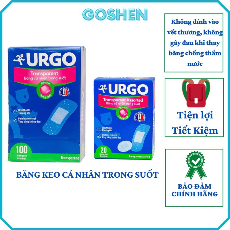 Băng cá nhân trong suốt URGO Transparent