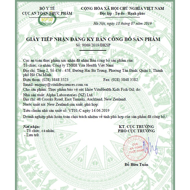 Dầu cá không mùi tanh cho trẻ em VitaHealth Kids Fish Oil