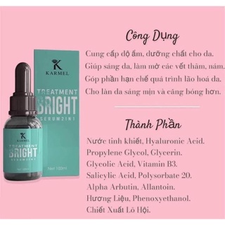Treatment Bright Serum 2in1 loại bỏ thâm nám căng bóng trắng da lọ 10ml, 50ml
