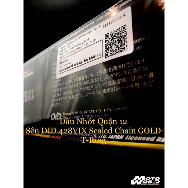 Sên Vàng Phốt Cao Su DID 428VIX SEALED CHAIN GOLD T-ring 124L 132L Chính Hãng DID Thailand