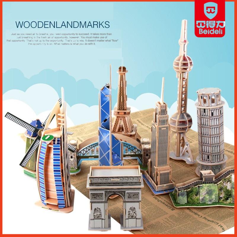 Láp ráp mô hình gỗ 3D, Mô hình lắp ráp WOODENLAND, Đồ chơi bằng gỗ cho bé