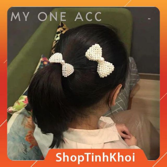Kẹp Tóc Đính Hạt Hình Nơ Siêu Xinh