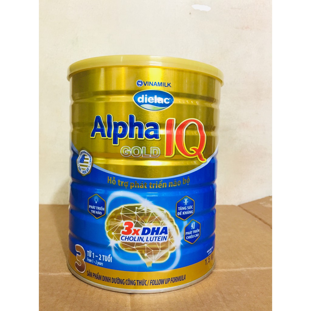 [ Giá Hủy Diệt ] Sữa bột Dielac Alpha Gold IQ 3 hộp thiếc 1,5kg