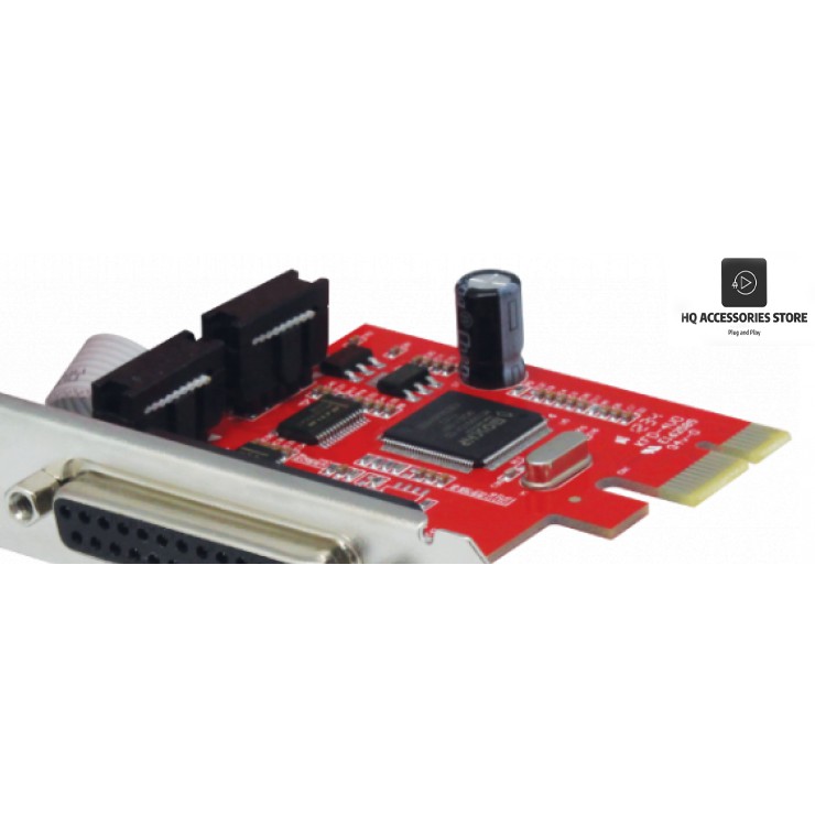 Card PCI Express Unitek Y-7508 2 Port RS232 Serial Com DB9 + 1 Port LPT Parallel 1284 Chipset ID MCS9901CV-CC