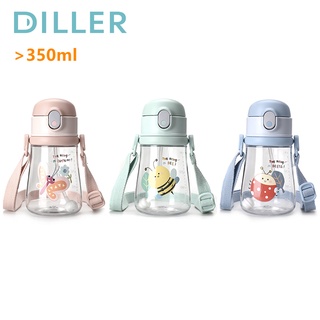 Bình Nước Diller MLH8847 350ml Có Ống Hút Bằng Chất Liệu Tritan Không BPA Chống Rỉ Dùng Cho Bé Uống Sữa