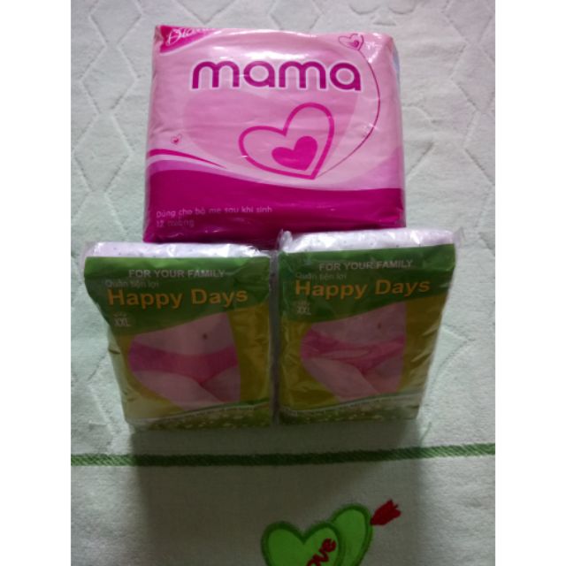 Combo quần giấy và BVS Mama