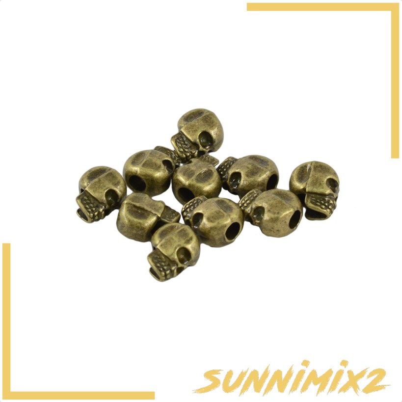 10Pcs 3D Skull Charms Bracelet Crafts Spacer DIY Jewelry Making Charms Beads