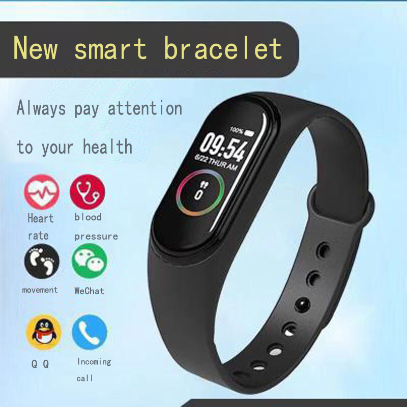 New M4 smart bracelet sports fitness tracker pedometer heart rate blood pressure Bluetooth Smartband IOS Android