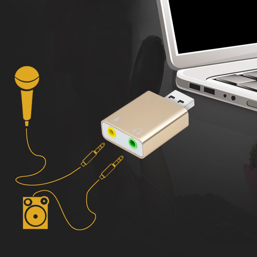 Thẻ Âm Thanh Mở Rộng Usb7.1 Với Giắc Cắm 3.5mm Cho Pc Notebook