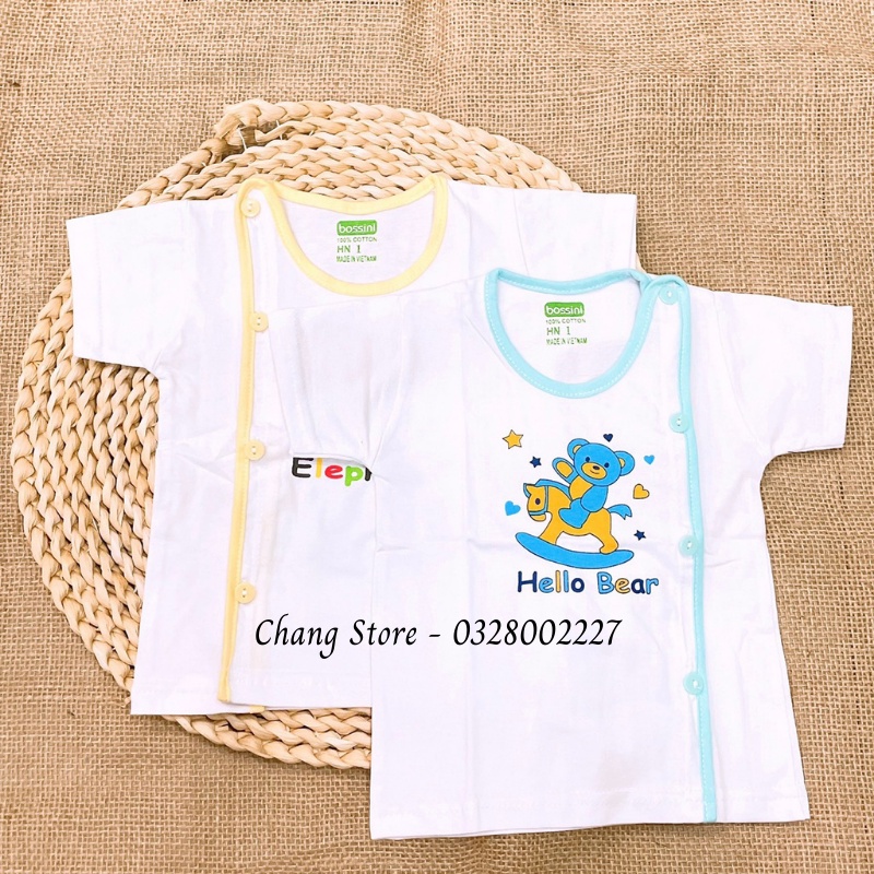 ÁO TAY DÀI / TAY NGẮN BOSSINI 100% COTTON cho bé sơ sinh 3-8kg