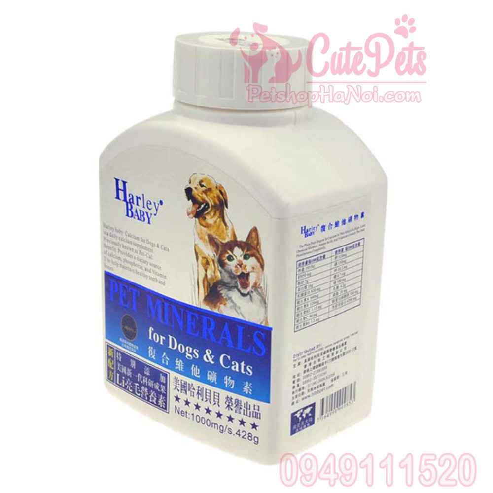 [Combo 10viên] Viên Bổ xung khoáng chất vi lượng Harley Baby Pet Minerals - CutePets Phụ kiện chó mèo Pet shop Hà Nội