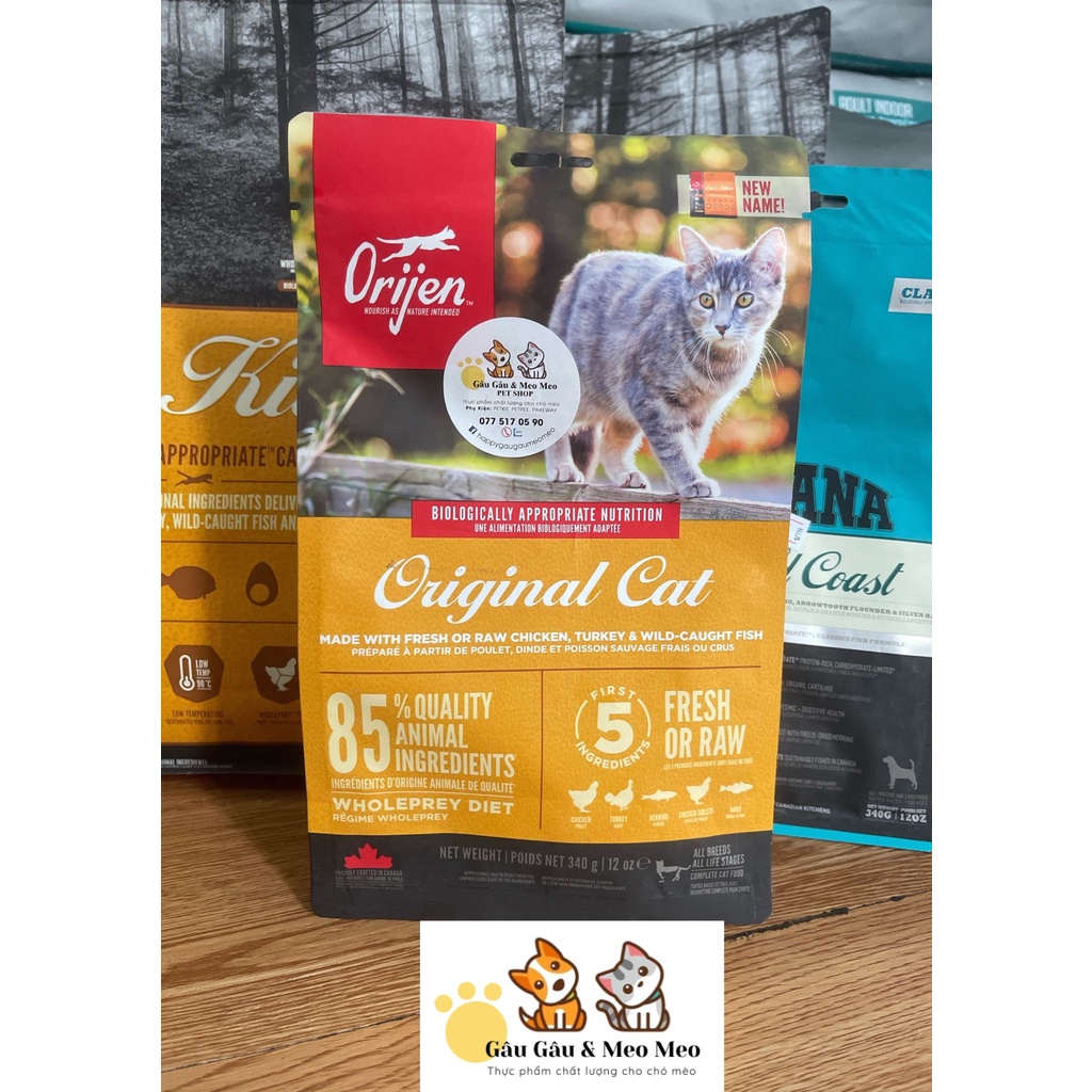 ORIJEN - HẠT CAO CẤP CHO MÈO BAO 340G