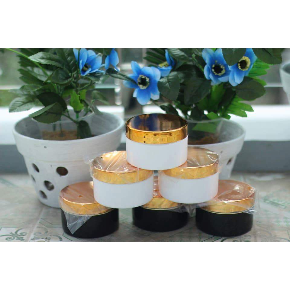 Hũ rỗng đựng kem body nắp xi vàng, xi tím 250gr