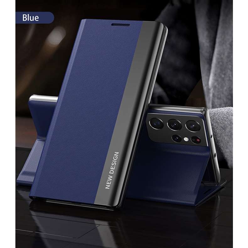 Bao Da Điện Thoại Nắp Gập Từ Tính Tích Hợp Giá Đỡ Sang Trọng Cho Samsung Galaxy S21 Ultra / S20 FE