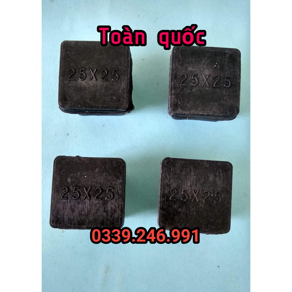 Bộ 10 chiếc vuông 25x25_bịt trong chân bàn ghế, nút chân chống xước, bịt trong chân ống sắt, nút nhựa