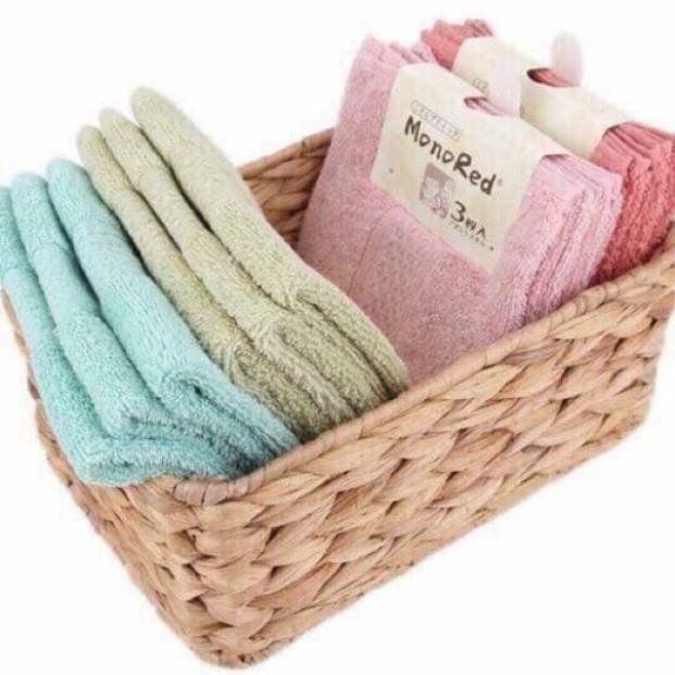 Set 3 khăn mặt monored nhật cotton siêu mềm mịn cho em bé trẻ con lau rửa cho vuông cao cấp
