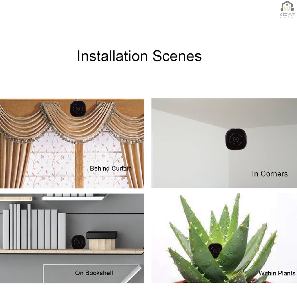 Máy quay mini 1080P cảm biến chuyển động có nam châm màu đen | BigBuy360 - bigbuy360.vn