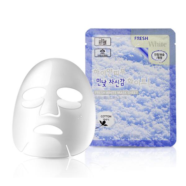 Combo 10 Mặt nạ tuyết dưỡng trắng da 3W Clinic Fresh White Mask Sheet 23g x 10