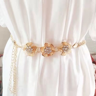 Thắt Lưng Dây Xích Kim Loại Họa Tiết Hoa Phong Cách Hàn Quốc Mới  Thắt Lưng Ngọc Trai   Chain   Nữ Dây Xích  Nữ Dây Nịt