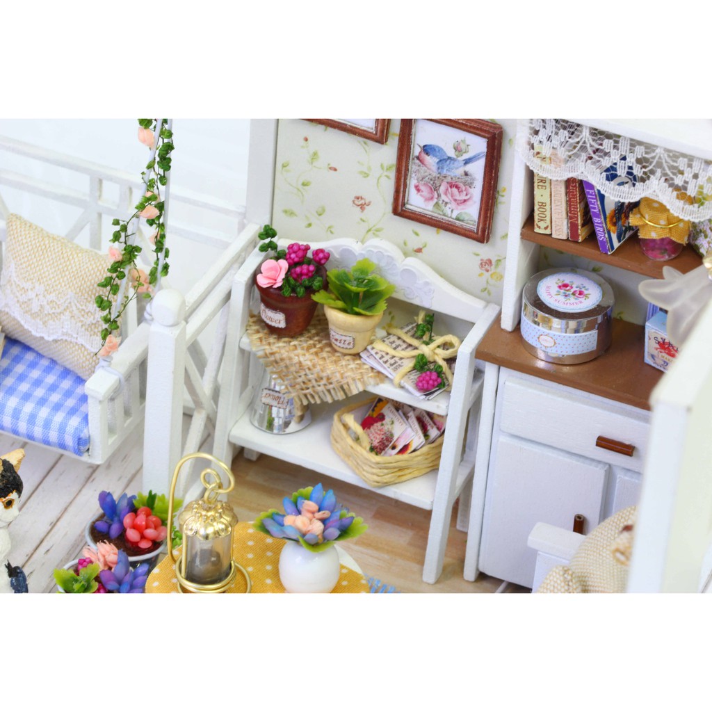 Nhà Búp Bê DIY - Cute Room H013 ( Tặng Mica + Keo)